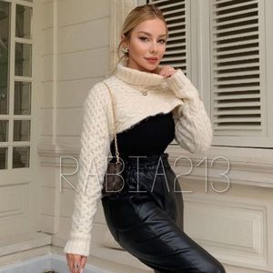 BLOGGERS FAV🔥ZARA CABLE KNIT SLEEVE SCARF SWEATER